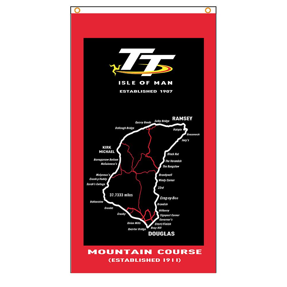 3x5 Ft Isle Of Man Tt Map Flag Polyester Printed Racing Car Banner For Decor