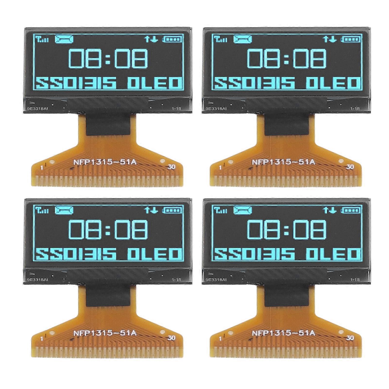 4Pcs LCD Display Module Thin Plastic Layer 128 X 64 Small 30PIN Display Module 0.96in Blue Displaying