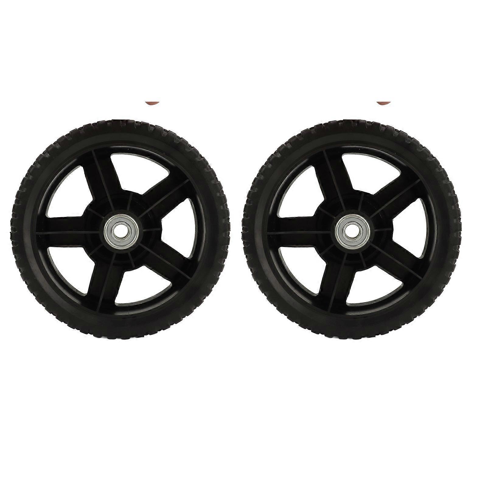 2pcs 8in PVC Lawn Mower Replacement Wheels High Stability
