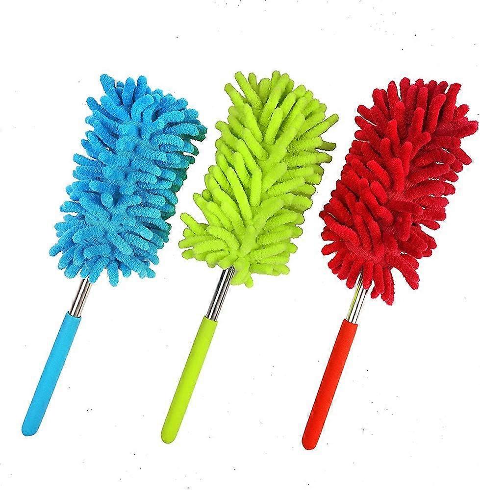 Extendable Feather Duster Withsuper-Long Adjust Pole, Telescoping Pole for Cleaning Car, Computer, Air Conditioning, TV (3 Color)
