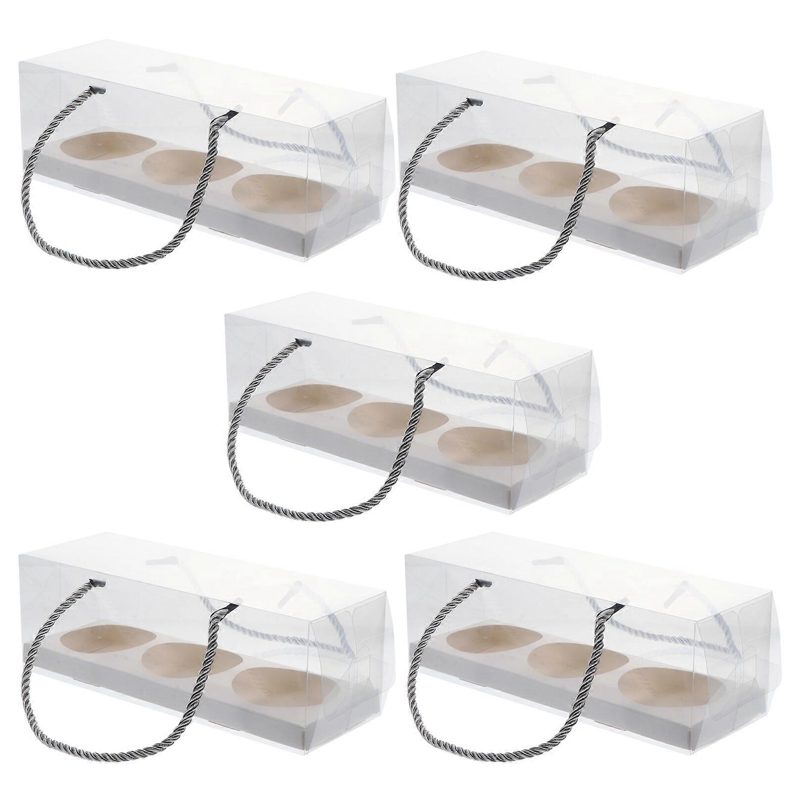 10Pcs Egg-yolk Puff Boxes Portable Cookies Biscuits Case Packaging Boxes for Bakery