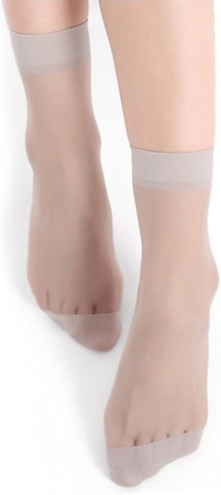 10 Pairs Women's Nylon Ankle Short Sheer Socks( Grey)