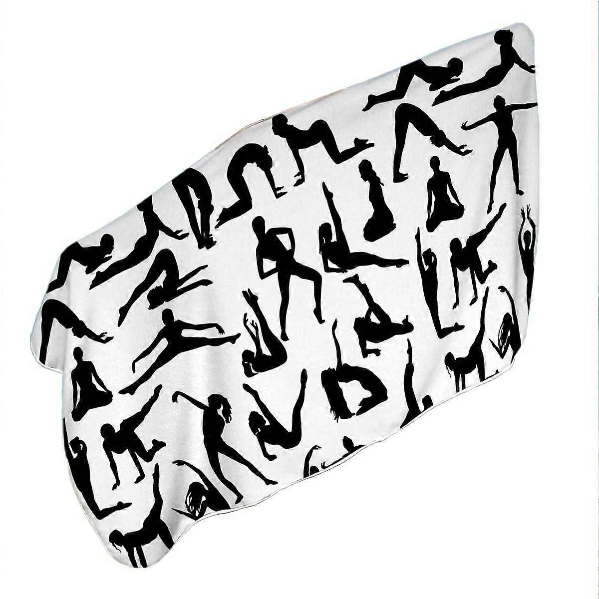 Black and White Dancing Silhouettes Microfiber Beach Towel