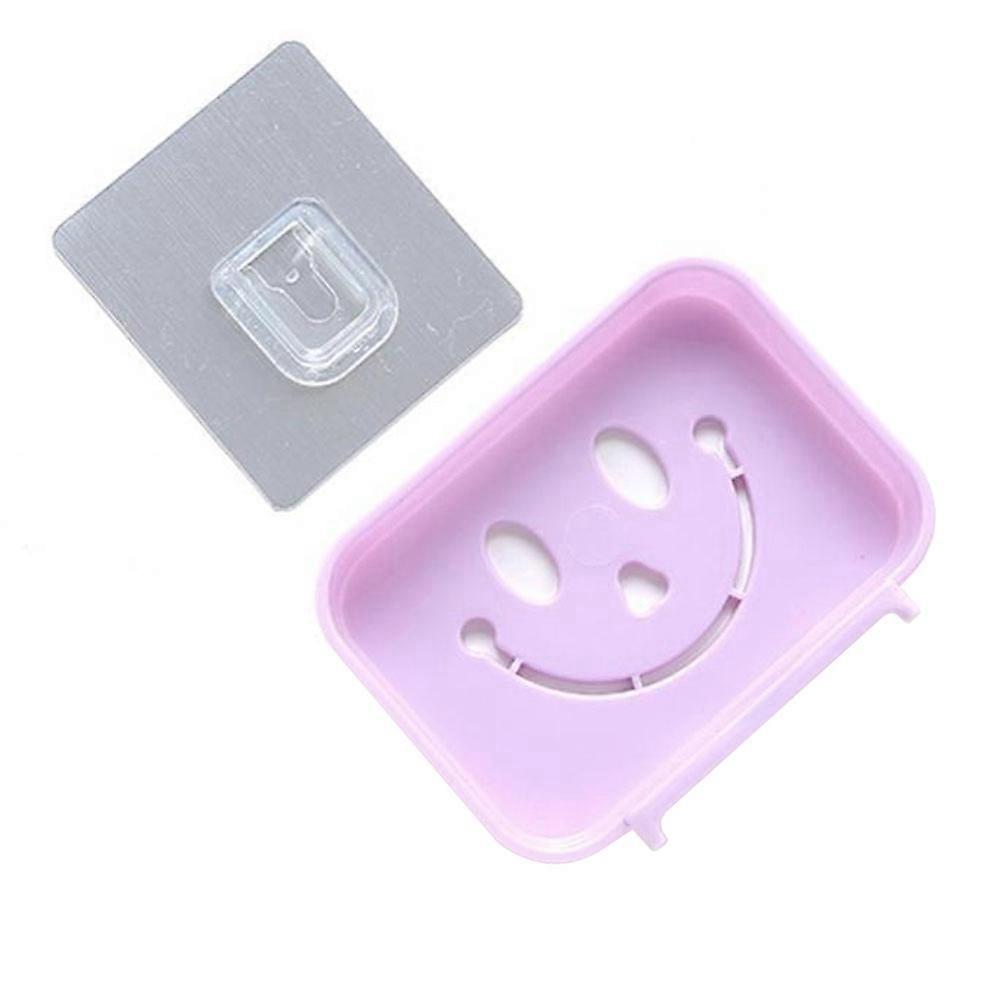 Plastic Soap Dish Holder Rack Adhesive Bathroom Wall Mounted Soap Organizer