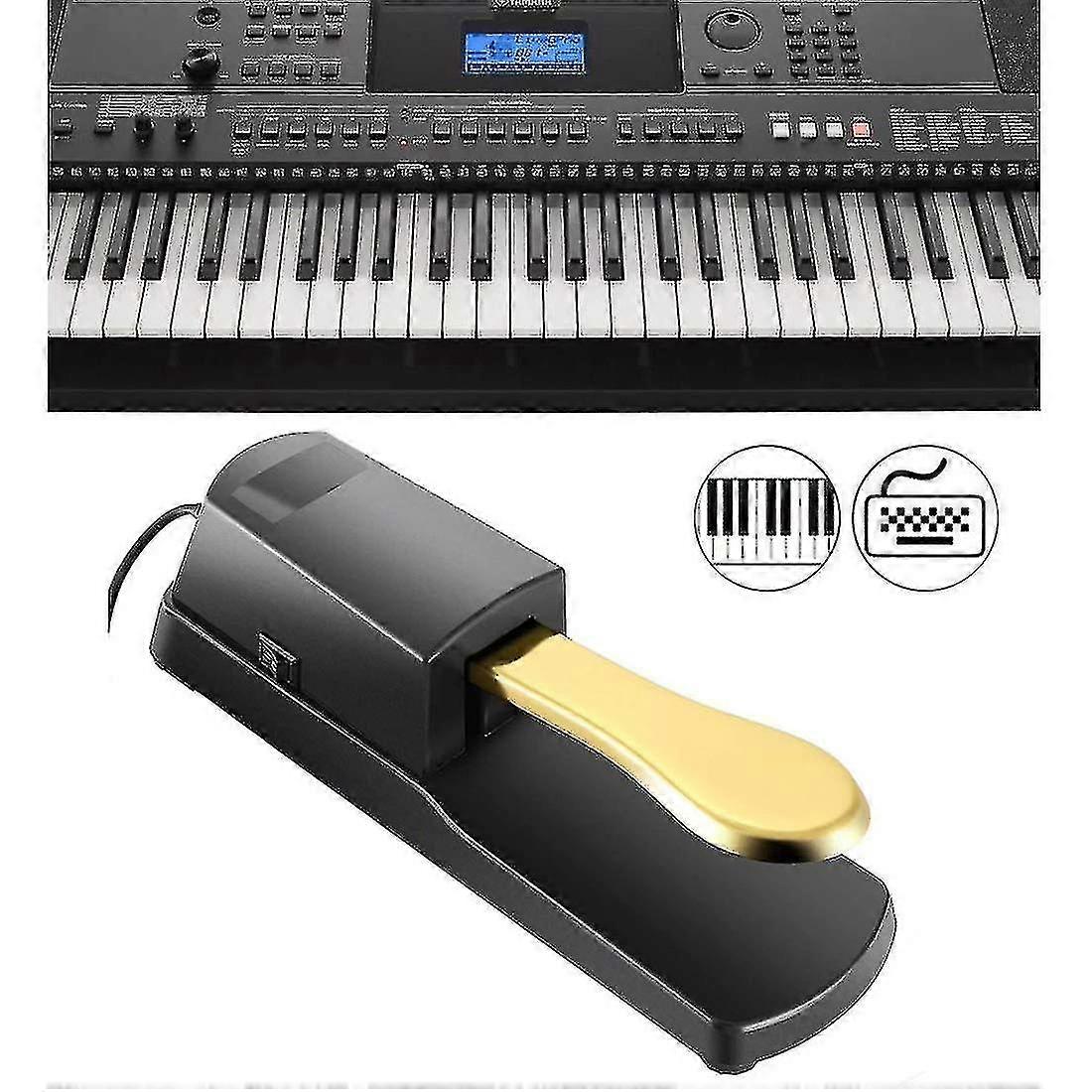 Professional Sustain Pedal With Polarity Switch For Digital Piano Yamaha, Roland, Casio And Midi Keyboard