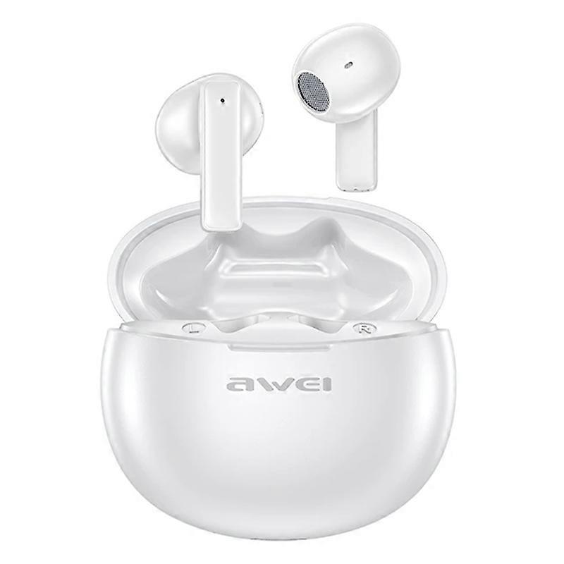 T87 Bluetooth TWS Earphones Stereo HiFi ENC Noise Reduction Earbuds with Charging Case - White