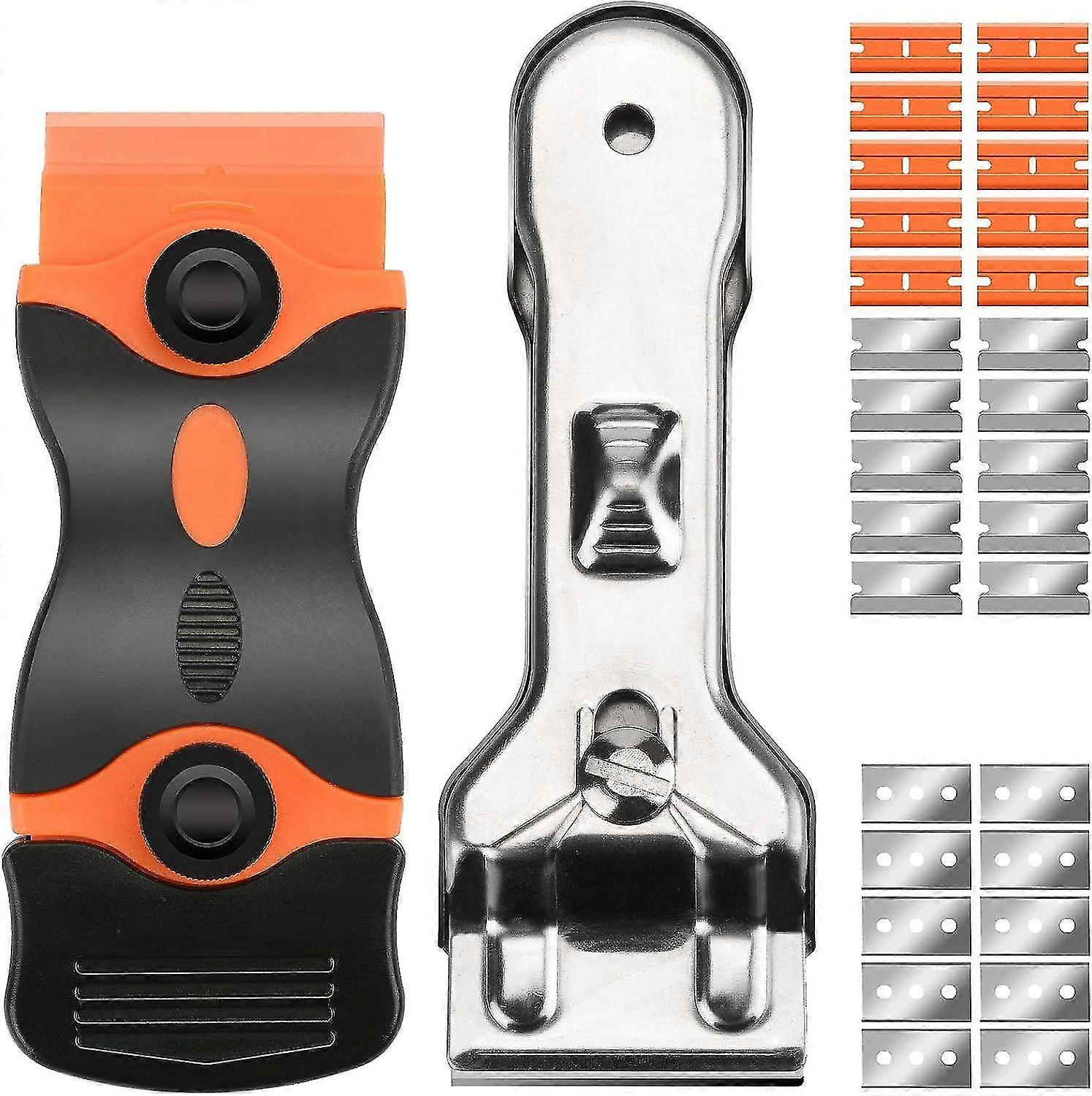 Cleaning scraper for ceramic hob, oven, door, glass, window to remove glue residue