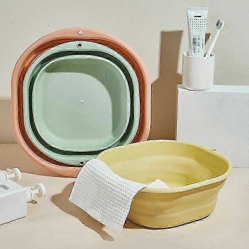 3pcs Contemporary Style Plastic Folding Basin Lightweight Wash Basin Dorm