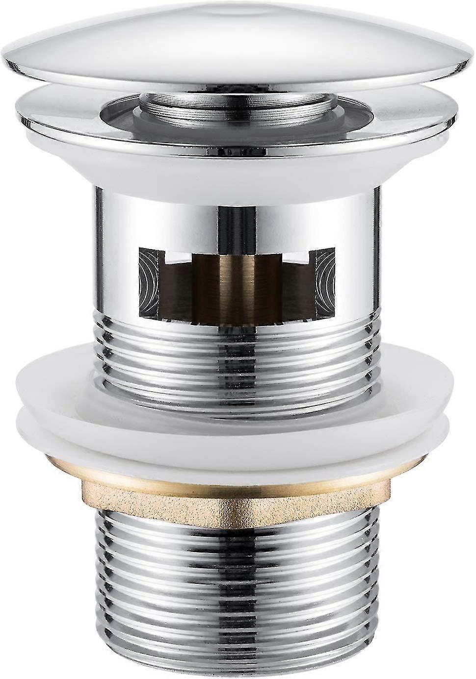 Universal Becken Und Spüle Abfall Plug Chrom Pop Up Messing Abflussstopfen - Mit Überlauf Systemg1 1/4