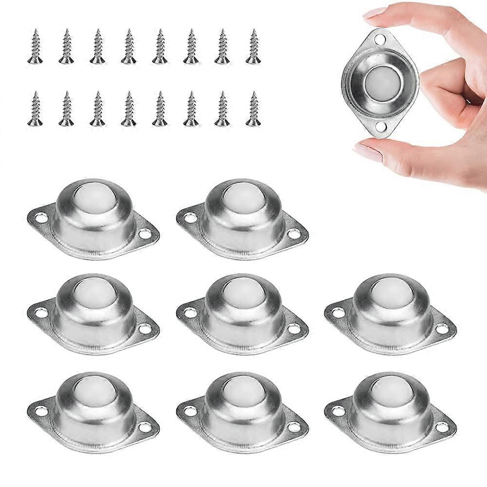8 PCS Ball Transfer Nylon Casters Roller Units Ball Transfer 360 Degree Rotation with M5*1 GCV