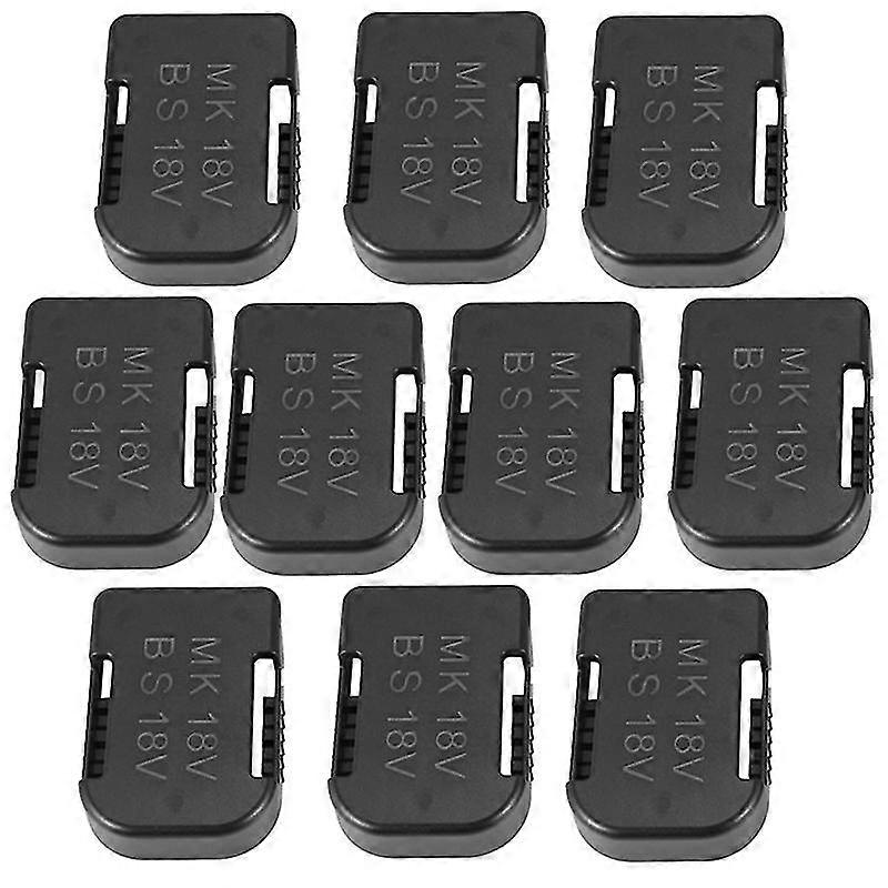 10Pcs Battery Storage Rack Battery Holder Case for 18V Fixing Devices(Black)