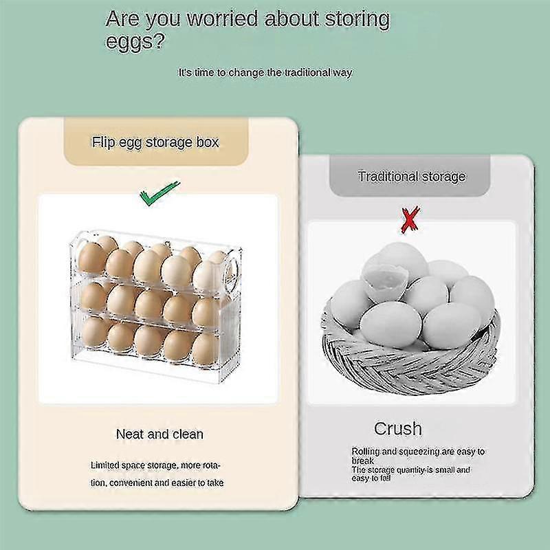 Flip Type Eggs Rack Eggs Box Stand Egg Holder For Refrigerator Organizer Box Egg Container Transpar