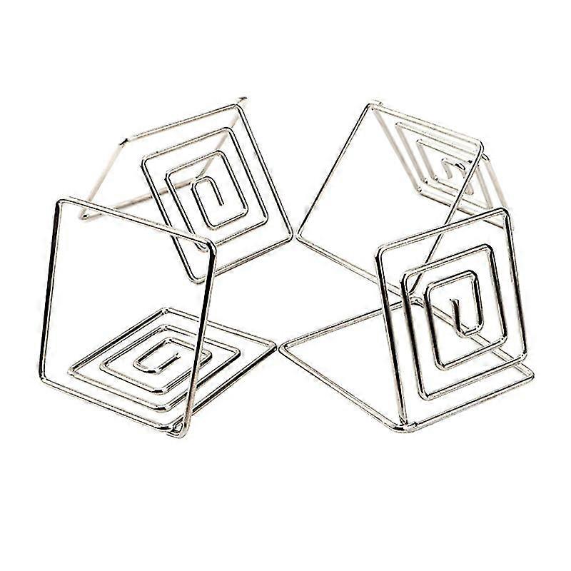 20pcs Square Place Memo Holder Lovely Wire Table Number Holders With Base For Restaurant Wedding Banquet (Silver)