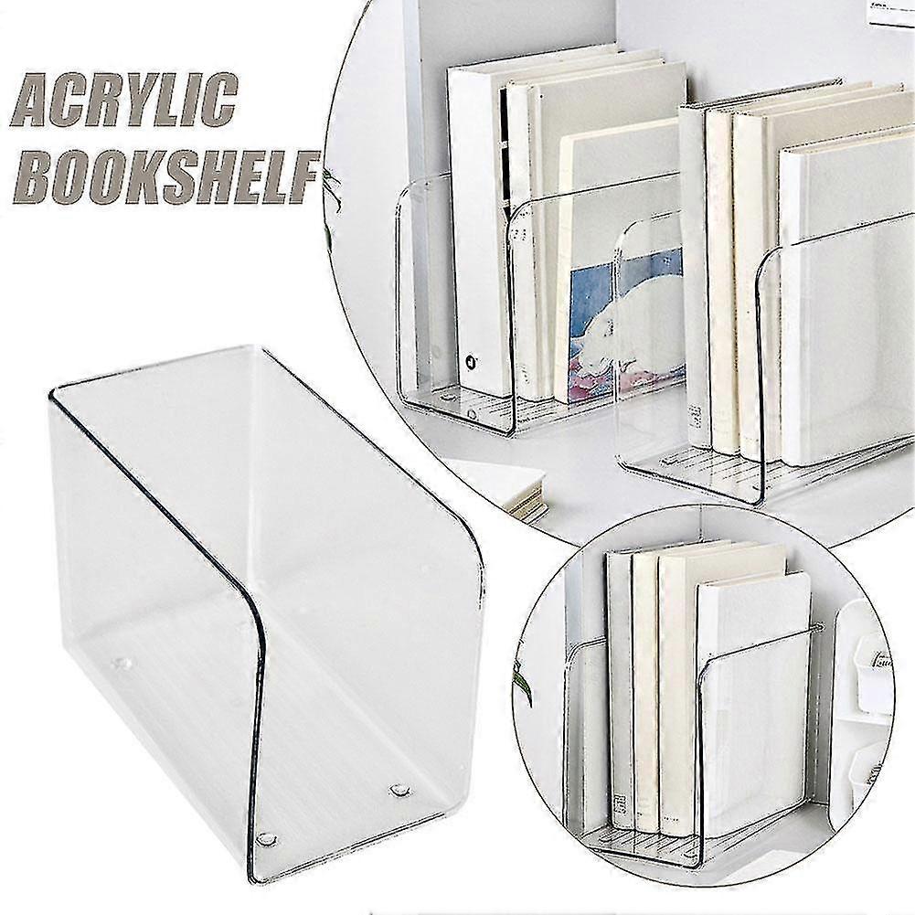 Transparent Bookends Book Document Display Stand Holder Organizer Bookend