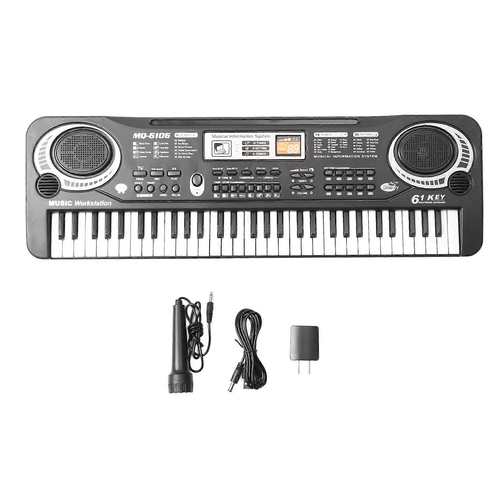 Keyboard Piano 61 Keys Portable Electronic Piano Keyboard Instrument 100240V for Kids Children