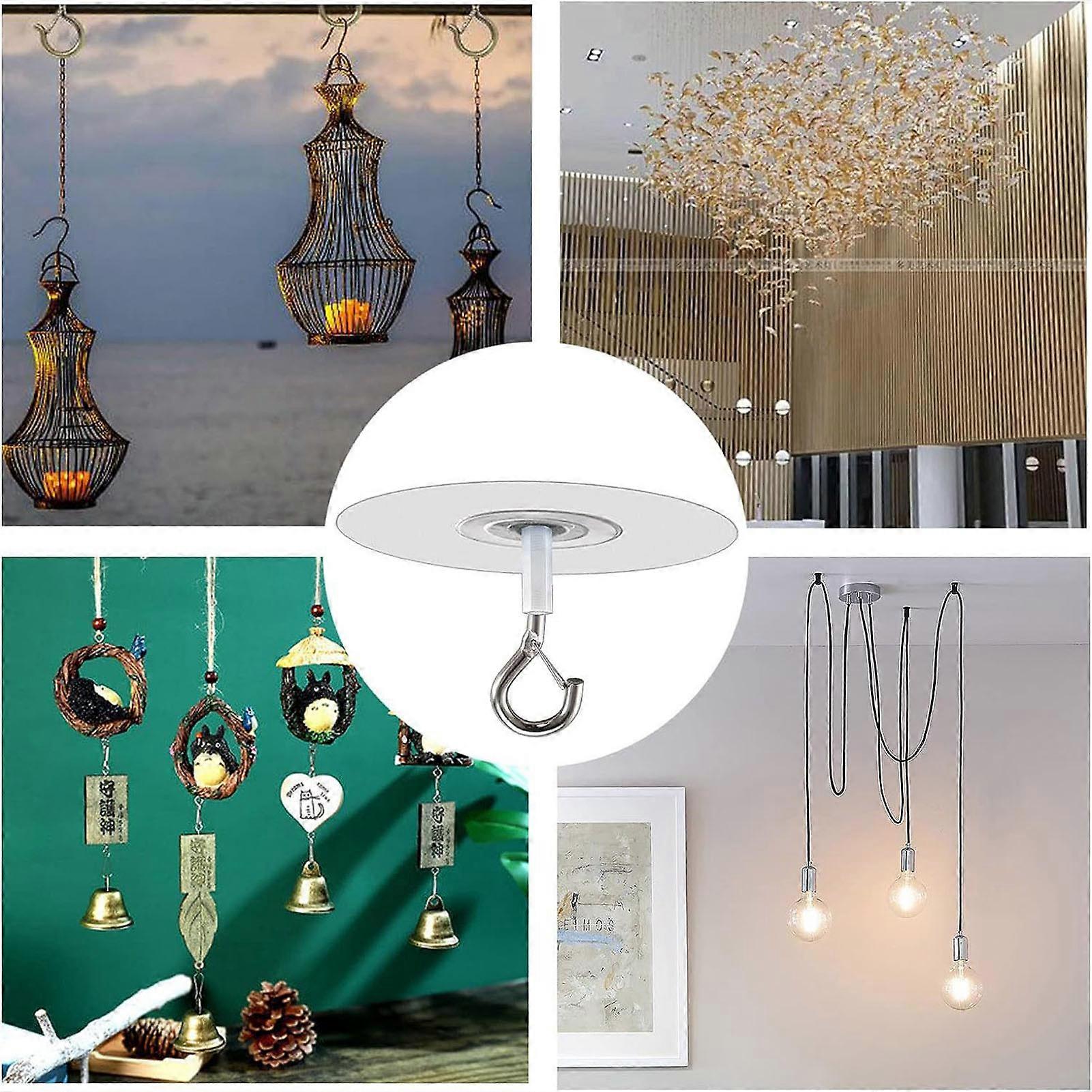 Adhesive Ceiling Round Hanging Hook Traceless and Waterproof Hanging Hook for Woven Pendants Balloons and Ribbon