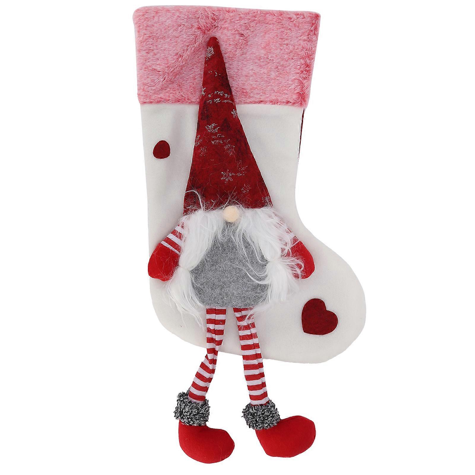 Crăciun Ornamente Suspendate Pluș Fără Chip Bătrân Ciorapi Decor Ciorapi De CrăciunAlb YEMAA