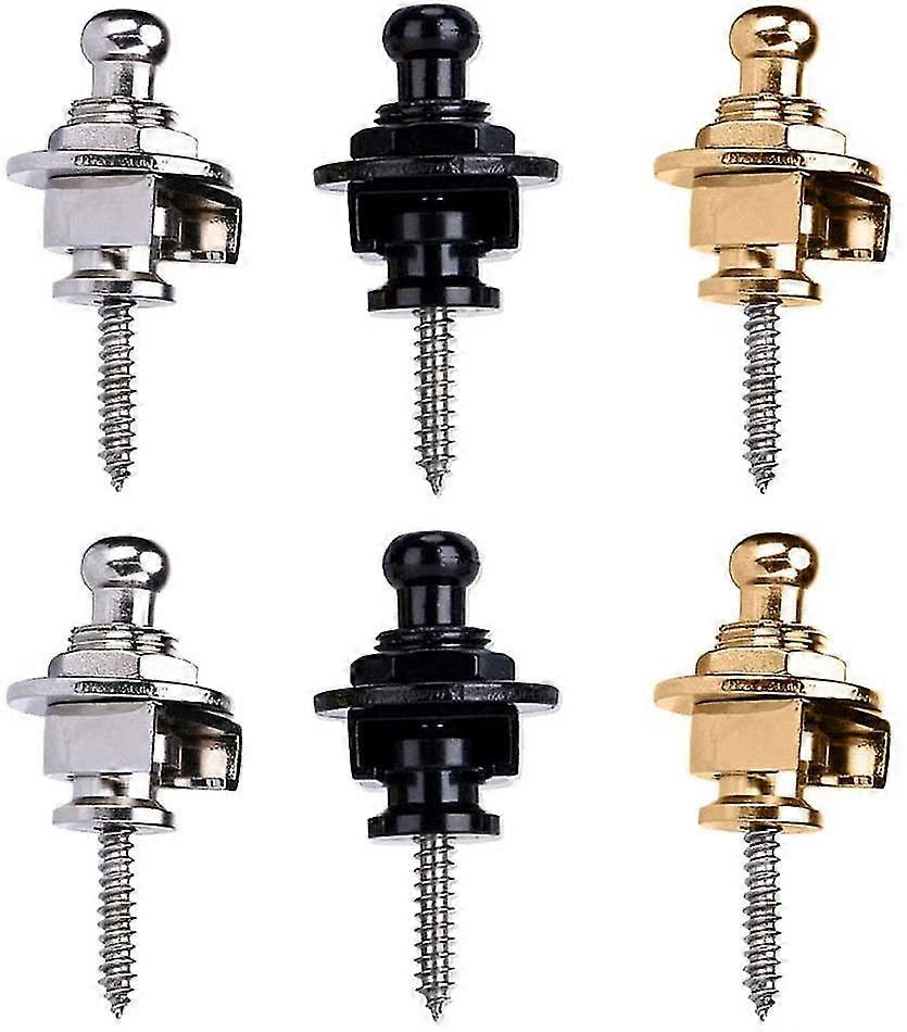Guitar Strap Locks Set 6 Pack Strap Lock Set Buttons Security Quick Release
