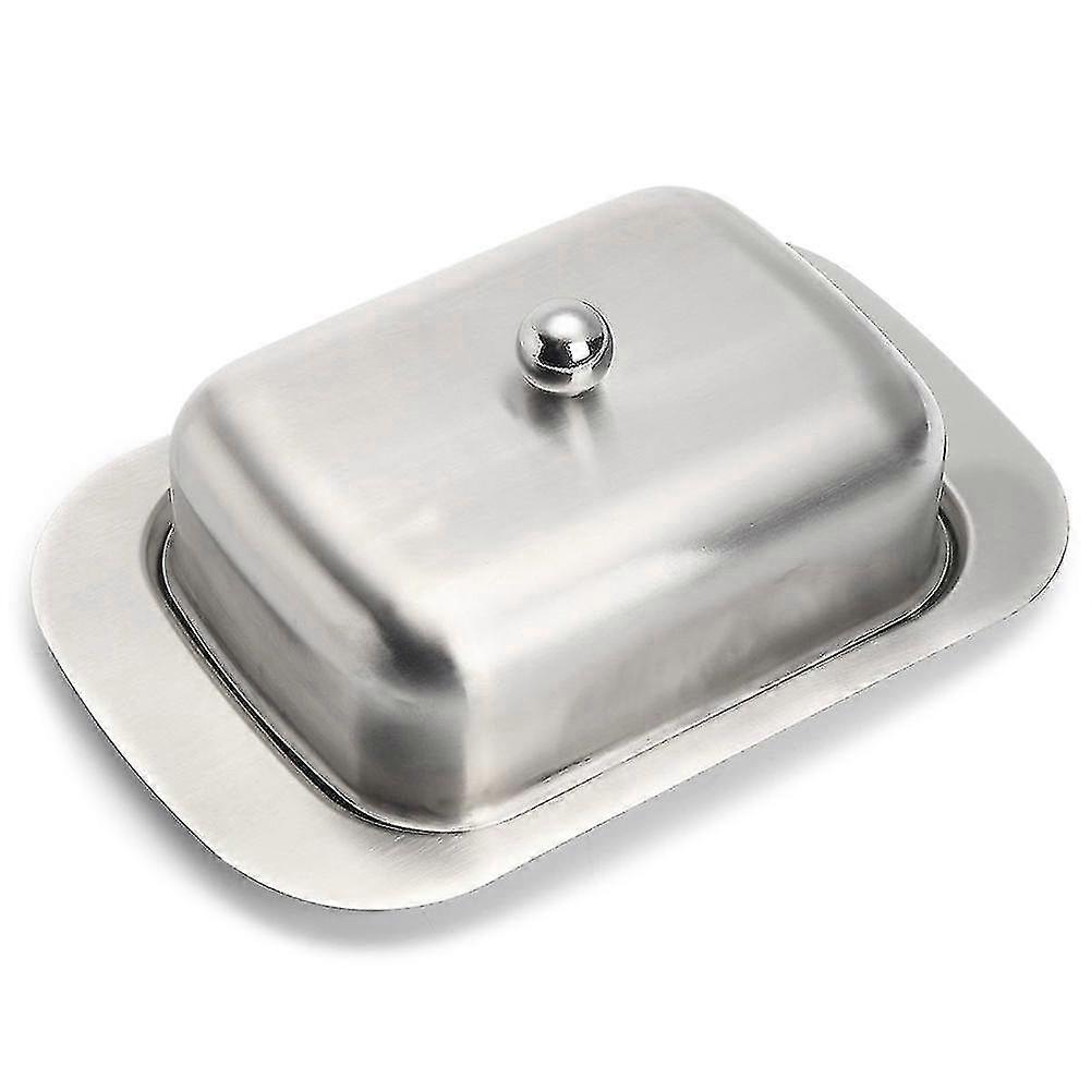 الفولاذ المقاوم للصدأ زبدة طبق مربع الفواكه الحلوى الجبن تخزين صينية مع غطاء