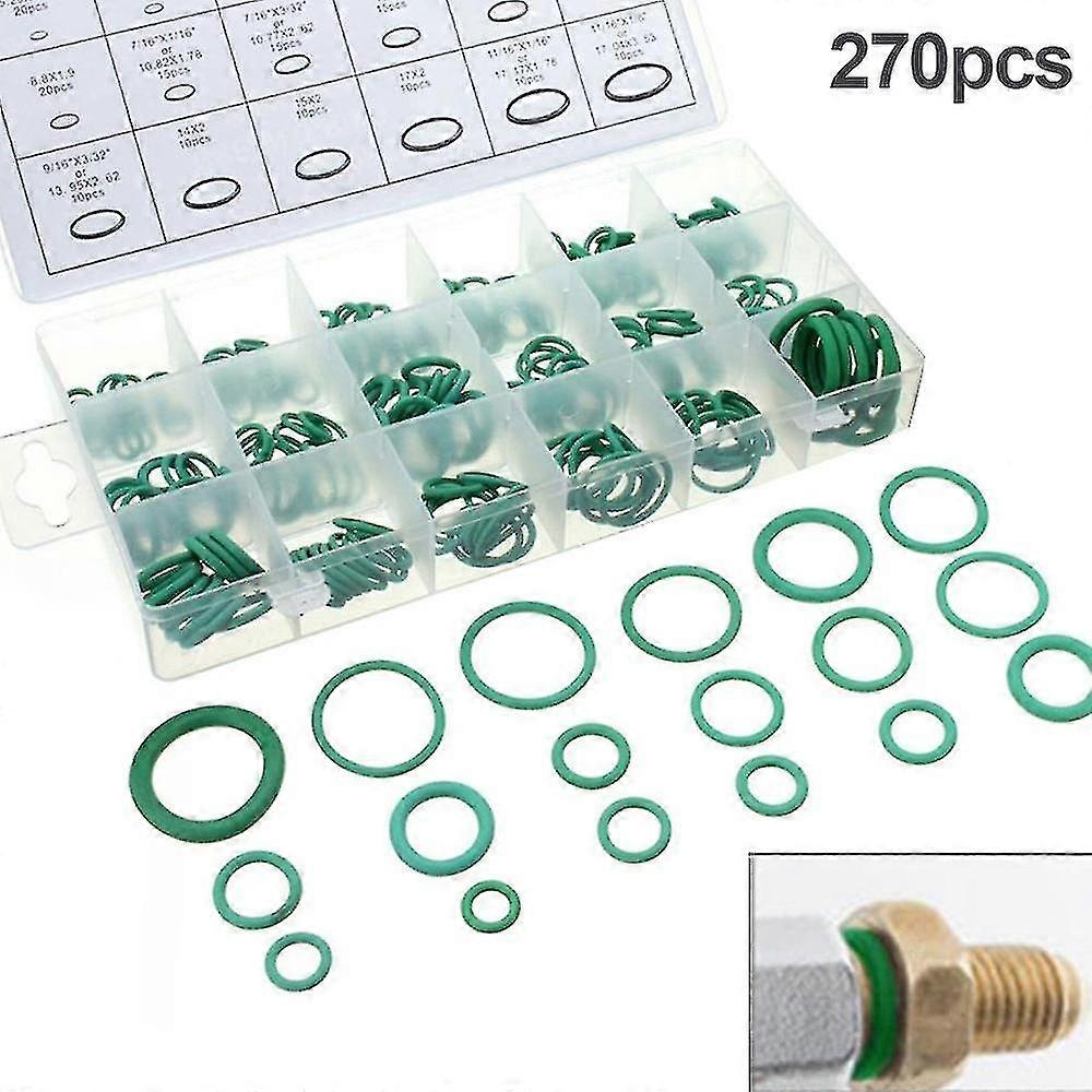270 Pcs 18 Sizes Rubber O Ring O-ring Washer Seals Assortment Kit Tools