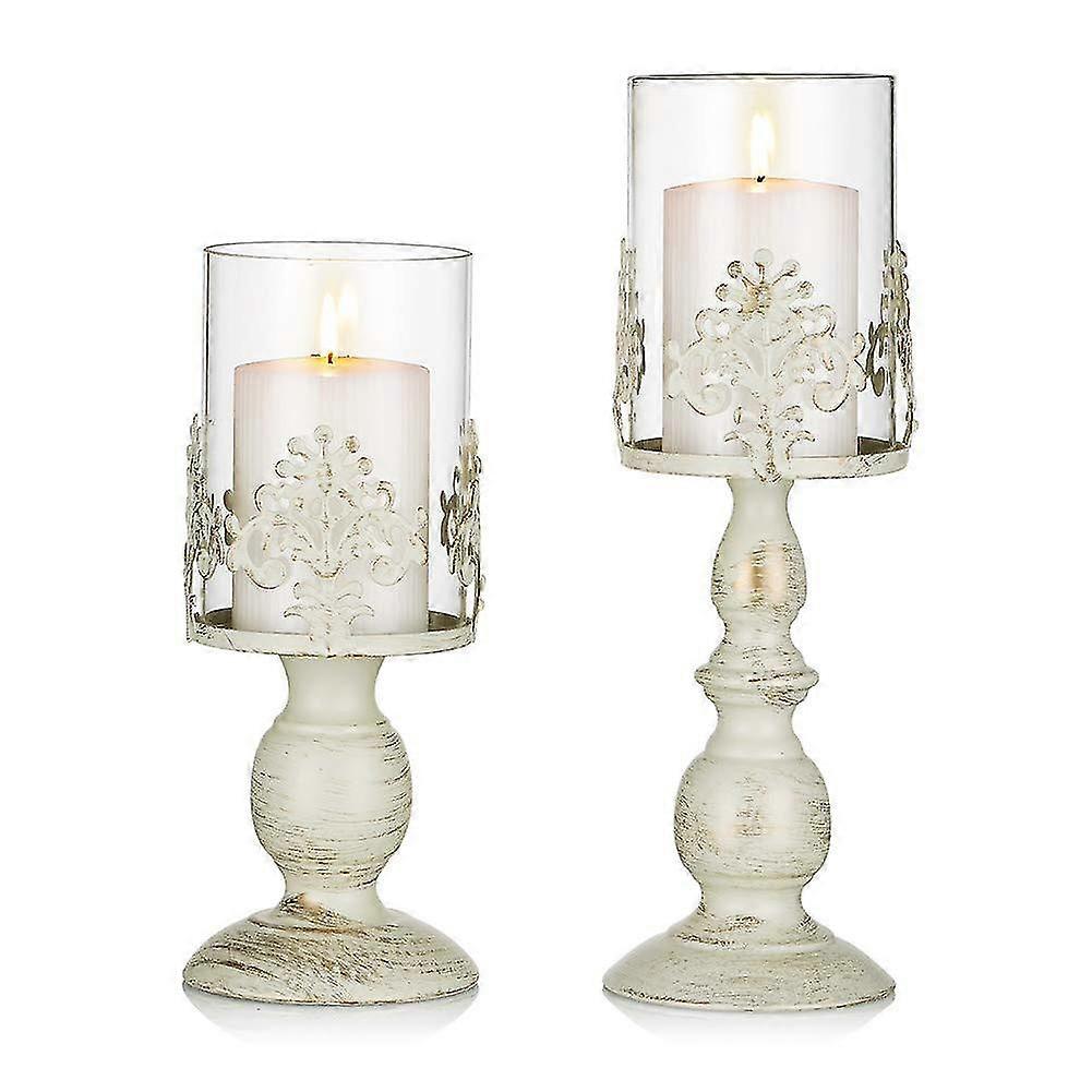 Classic Iron Candlestick Shade Iron Candlestick Romantic Wedding Creative Candlestick Candlelight Dinner Home Candlestick Table Decoration, S+l (ivory