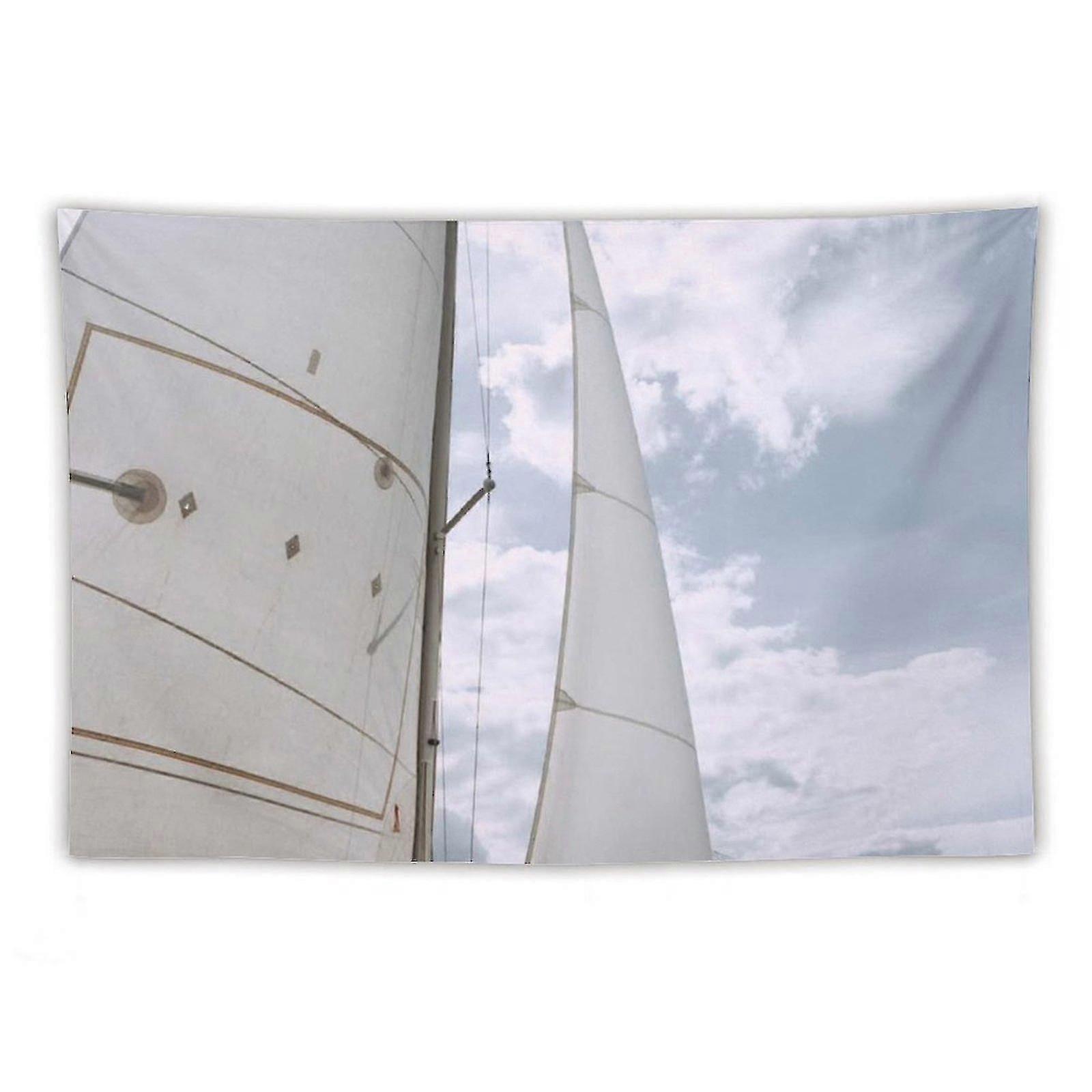 Sail Boat Under Cloud Print Tapestries