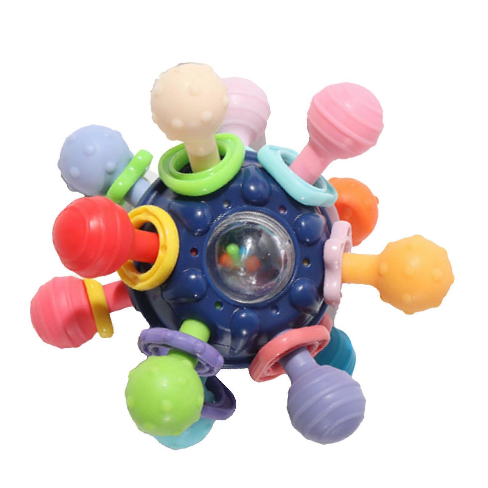 Baby Hand Rattle Toy Colorful 12 Teething Balls Gum Massage Early Educational Ringing Toys Royalblue