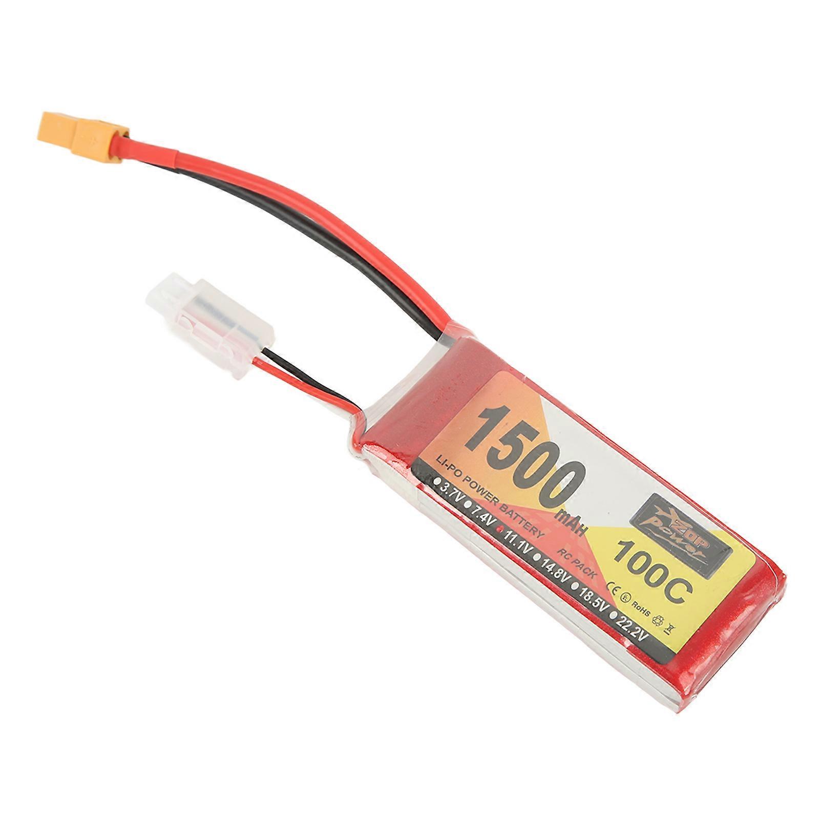 11.1V 1500mAh 100C 3S LiPo Battery with XT60 Plug Accessory for QAV250 RC Racing Car Quadcopter