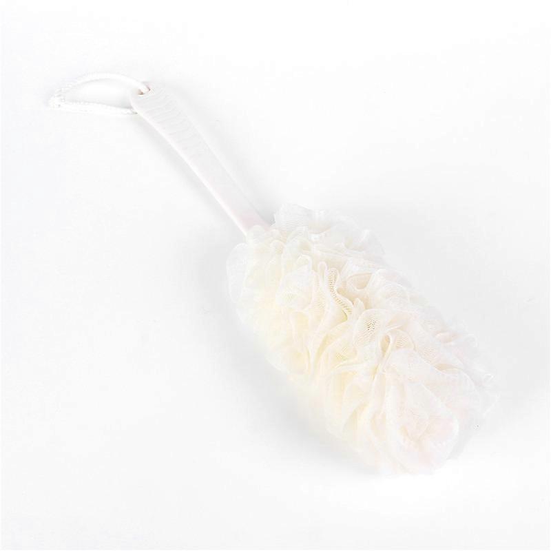 Long Handle Bath Brush Back Scrubber Shower Body Brushes Sponge Hanging Soft Mesh (Blue)