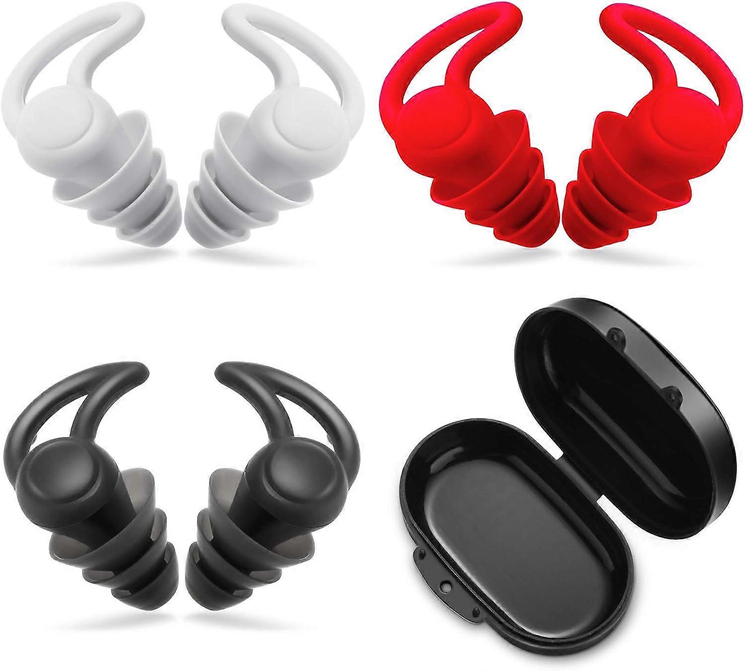 3 Pairs Ear Plugs for Sleeping Noise Reduction Silicone Sleep Earplugs Reus