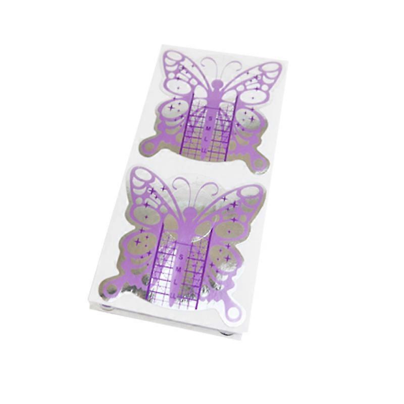 500Pcs Nail Form Extension Sticker Pruple Bufferfly Shape Nail Ar