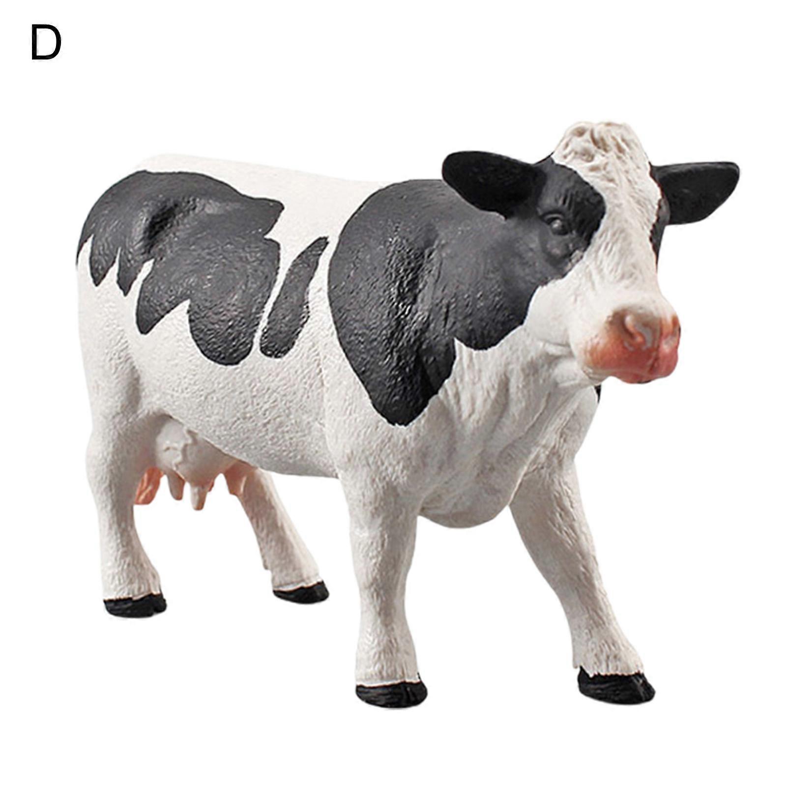 Animal Model Solid Meticulous Workmanship Plastic Simmental Cow Animal Model for Desktop Decoration