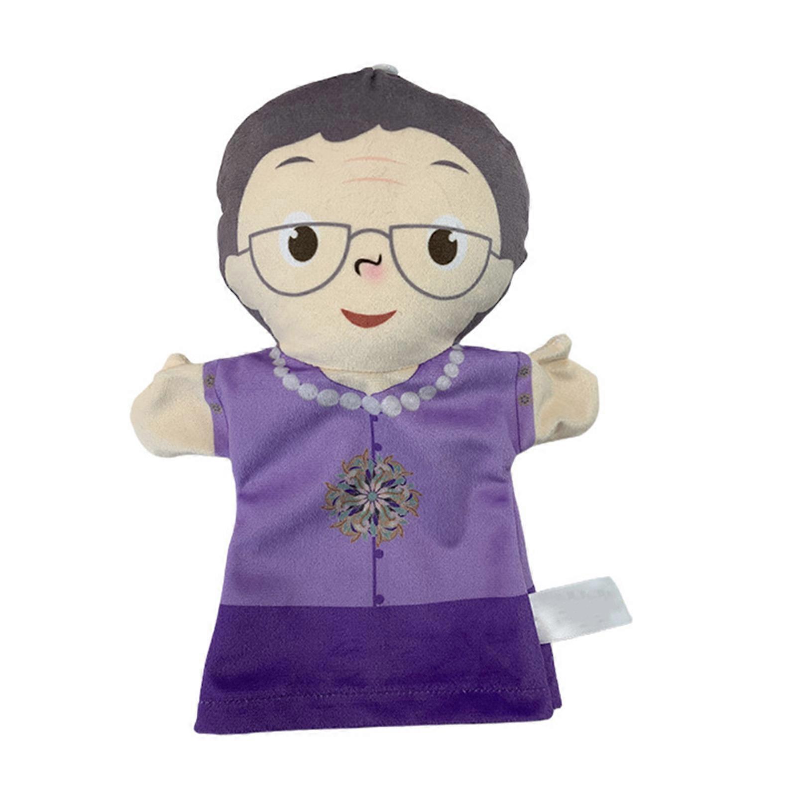 Family Hand Puppet Cute Grandparents Parents Son Daughter Cartoon Doll Plush Gloves Parent-child Interaction Role-Play Toy Imaginative Pretend Play St
