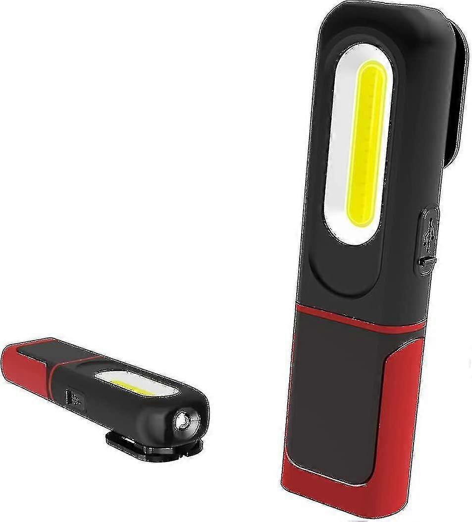 Rechargeable Led Work Light, 2-in-1 Inspection Light, 360 Degree Rotation And 5w Cob Led Flashlight