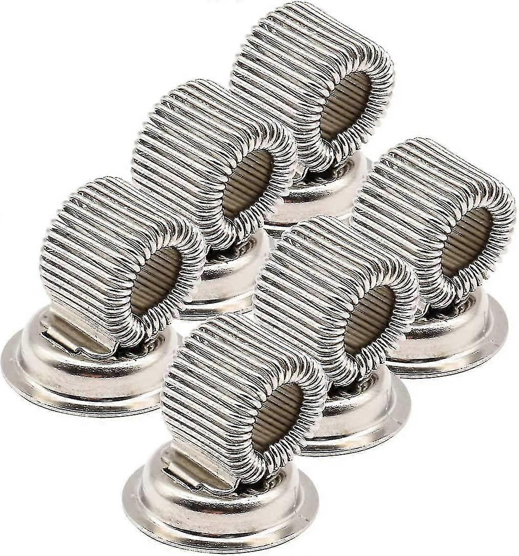 6 Pieces Of Powerful Magnetic Pen Holder With Adjustable Spring Coil In Stainless Steel Refrigerator, Very Suitable For Use On Refrigerator And Whiteb