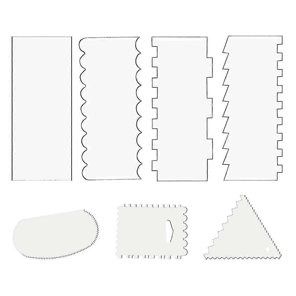 7 Pcs Icing Smoother Cake Scraper Set Frosting Cake Spatula