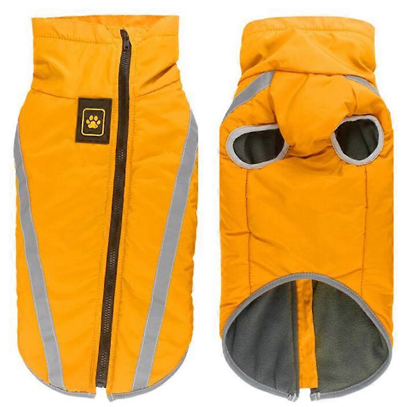 MIMIGO Windproof Waterproof Dog Jacket, Reflective Winter Dog Jacket with Zipper Closure, Pet Cold Weather Warm Jacket, Dog Apparel Clothes for Medium