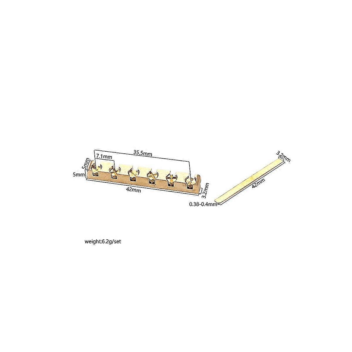 St Lpのエレキ ギターの部品のために調節可能な42mmの真鍮のギターのナットの高さ