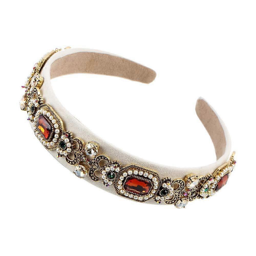 Simulated Pearl Bead Vintage Crystal Headbands For Women  display picture 2