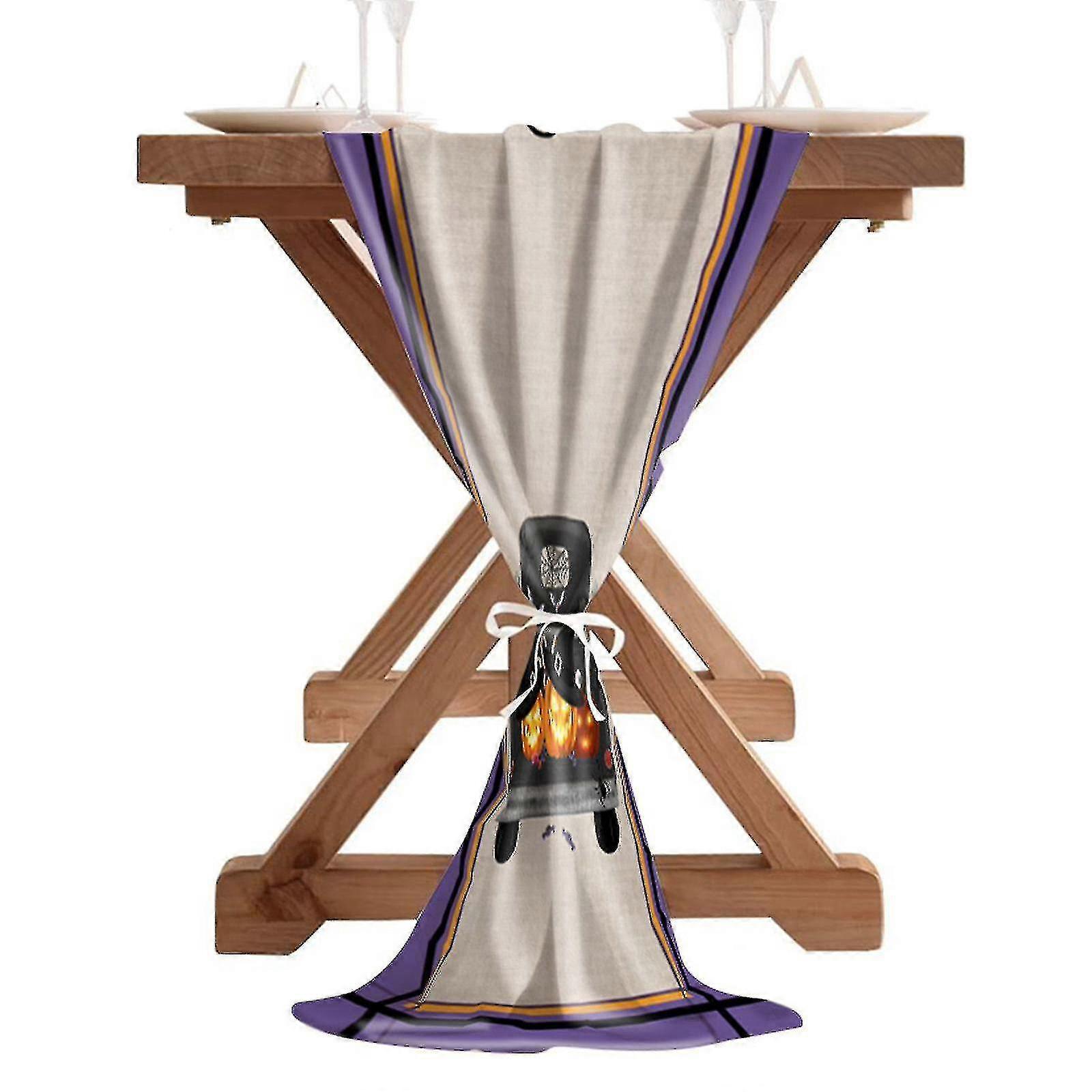 Αποκριάτικο τραπέζι 120 * 27in μακρύ, περιστρεφόμενο νήμα αποκριάτικη διακόσμηση τραπέζι, Vintage αποκριάτικη διακόσμηση για κουζίνα εσωτερική αίθουσα πάρτι στο σπίτι