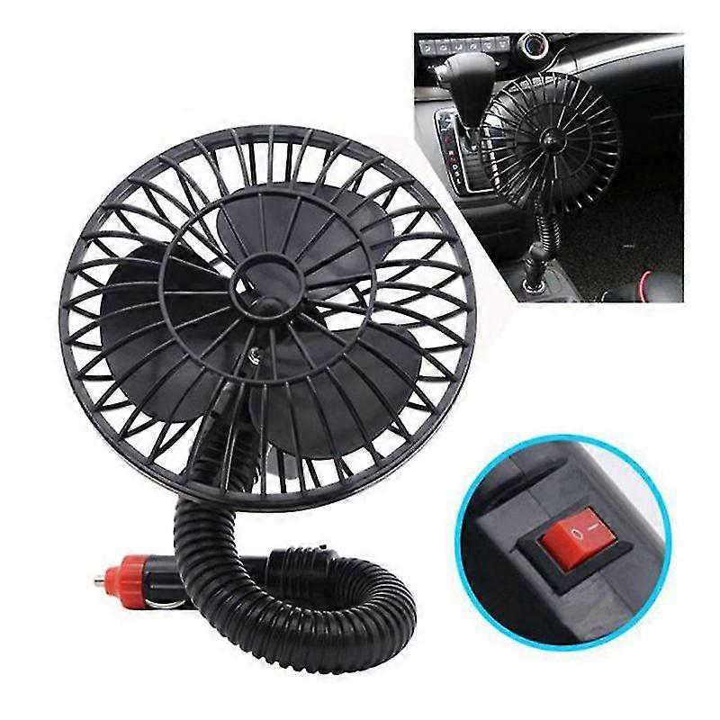 12v Portable Mini Electric Car Fan Low Noise Car 360 Degree Rotating Adjustable Summer Cooling Supplies