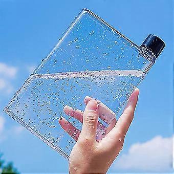 Klare wiederverwendbare schlanke flache Wasserflasche 420 ml tragbar - passt in Tasche und zufällige Eckefür Schulsport, Reisen, Essenszeit