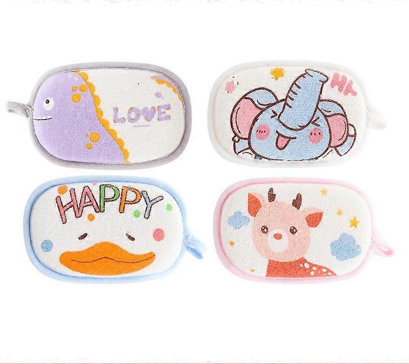 Baby Sponges for Bath  (4pcs, mluticolor)