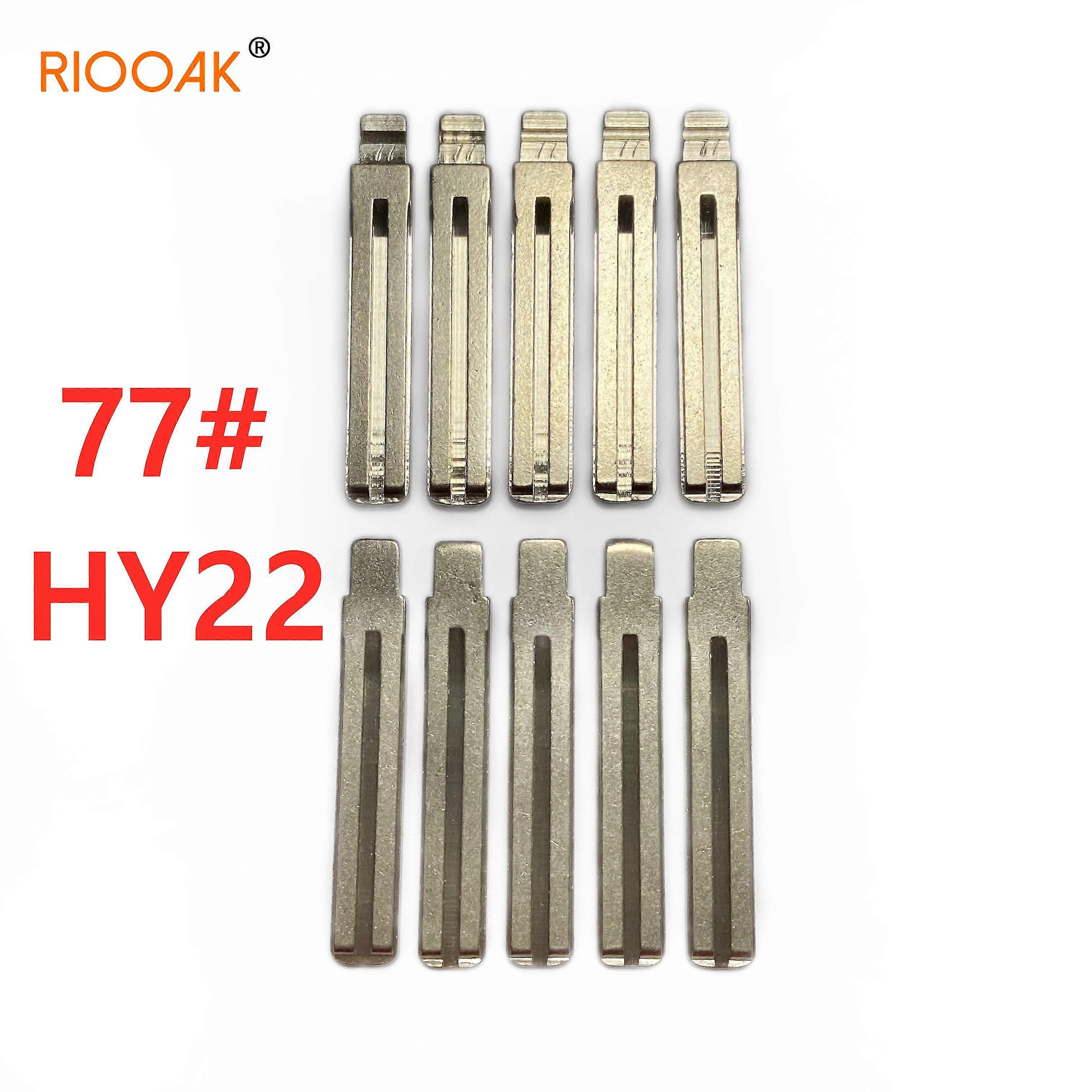 10個/ロット#77リシHy22メタルブランクノーカットフリップKd VvdiリモートキーブレードヒュンダイIx35起亜ソラントK5トヨタレイズ用