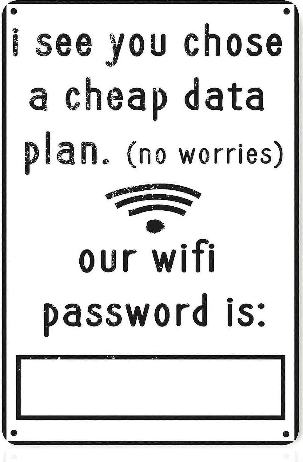 Plano de Dados Barato Senha Wi-Fi 8x12 polegadas OU 12x16 polegadas Funny Tin Sign Internet Hotspot Home Decor Mod
