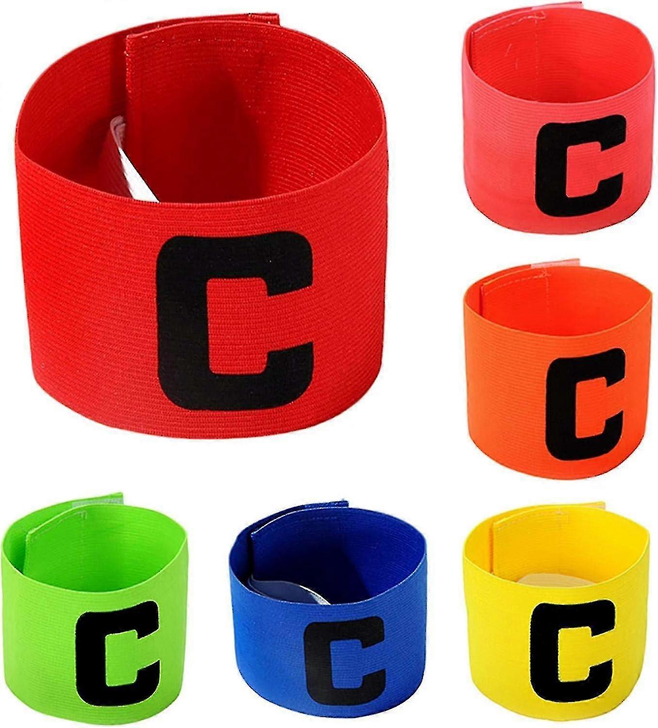 6 Pcs Soccer Captain Armband, Adjustable Size Elastic Captain's Armband Armlet, Elastic Captain's Armband, Suitable For Multiple Sports Such As Footba