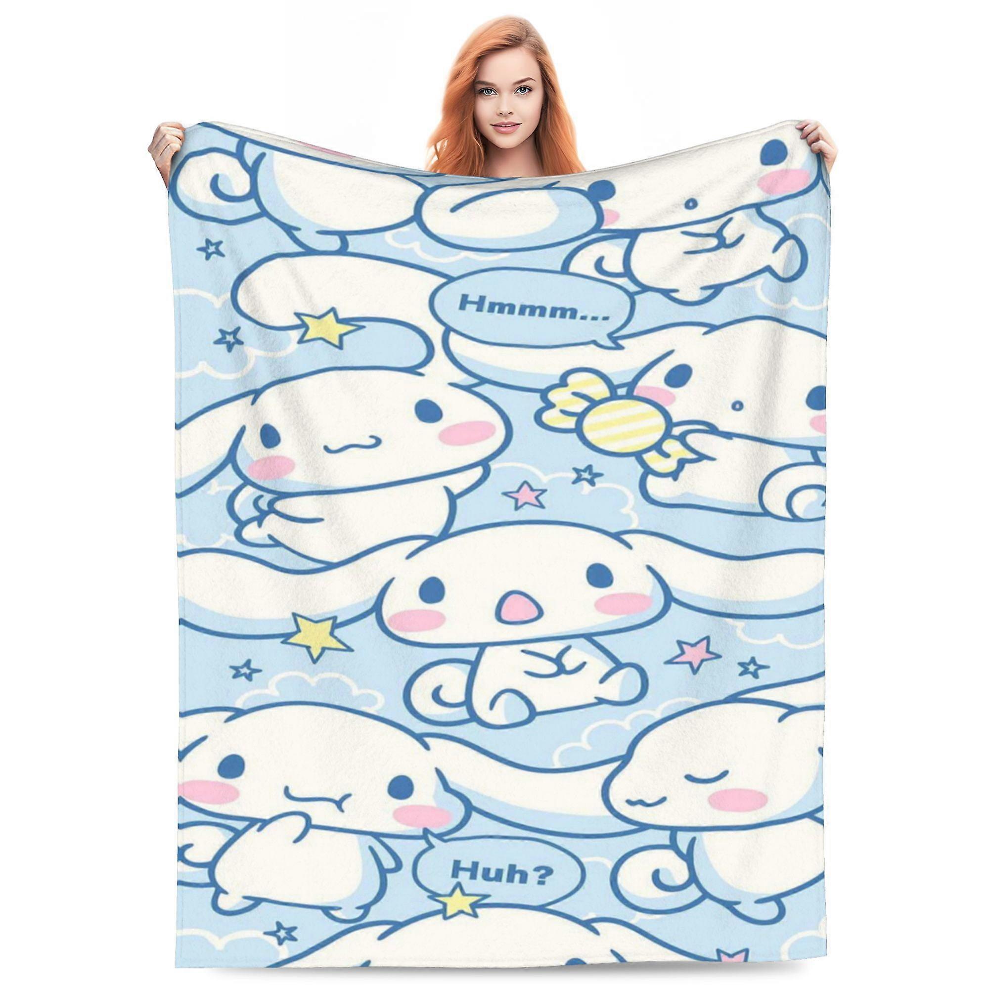 Cinnamoroll Blanket Lightweight Throw Blanket Flannel Fleece Microfiber Plush Bed Blanket Super Soft Blanket For All Sea-KDE46679