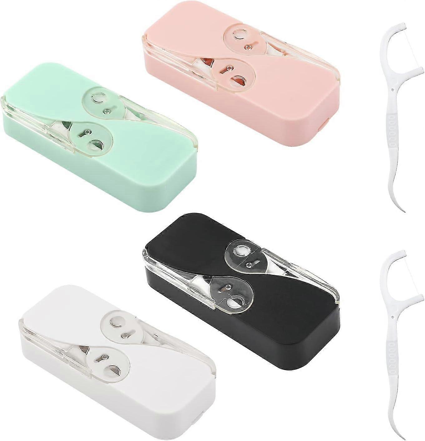 4pcs Dental Floss Portable Box With Double Open Storage 12 Dental Floss Dispenser Portable Holder