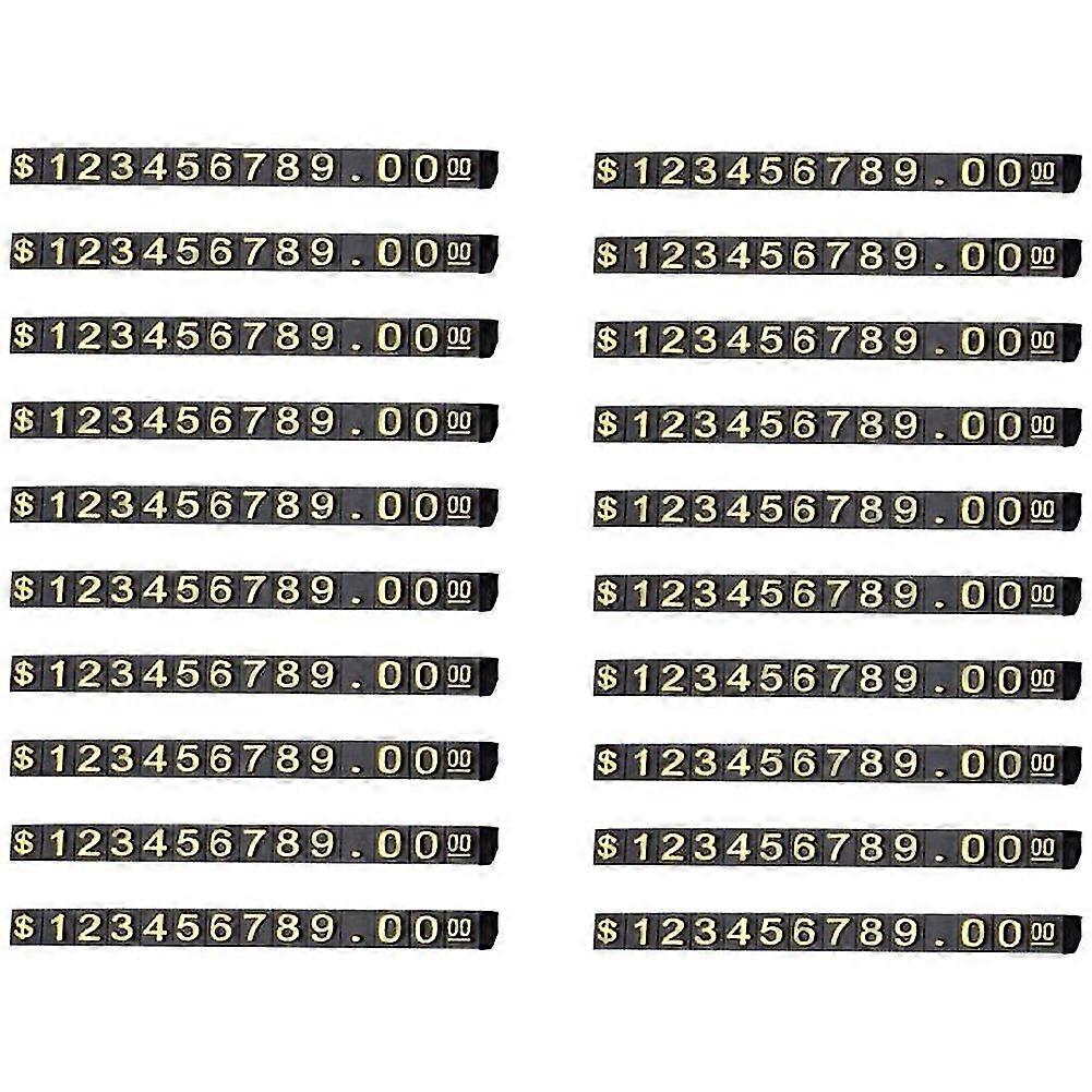 20 Sätze Display Quadratisch Einstellbares Tag für Display Theke Stand Nummer Brief Block Kit S