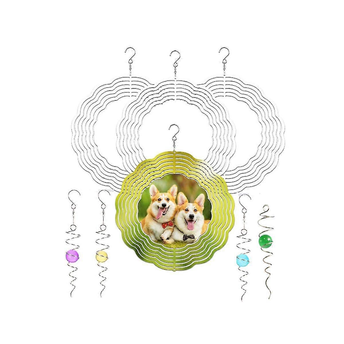 8 Inch Sublimation Wind Spinner Blanks With Ball Spiral Tail 3d Wind Spinner Diy For Suspension Trim For Yards Garden